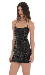 Multi Sequin Bodycon Dress in Black