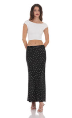 Mesh Polka Dot Skirt in Black