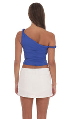 Off Shoulder Twist Top in Blue