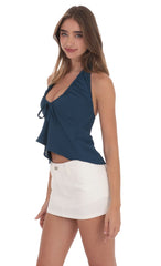 Scrunch Halter Top in Navy