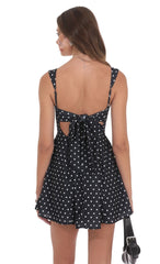 Black Polka Dot Fit-and-Flare Dress