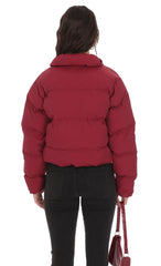 Puffer Jacket in Deep Red