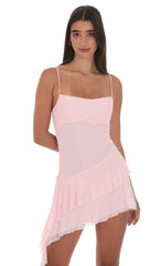 Mesh Tassel Dress in Pink