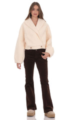 Bouclé Jacket in Blush Beige