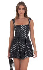 Black Polka Dot Fit-and-Flare Dress