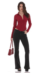 Button-Up Shirt in Red