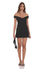 Black Off-the-Shoulder Lace Dress